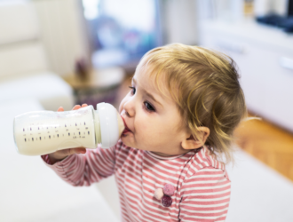 baby drinking bottle