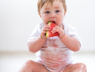 serving larger food to baby